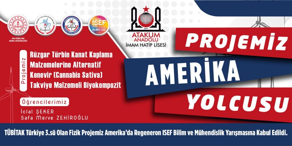 Atakum Anadolu İHLTÜBİTAK Projesi Amerika Yolcusu