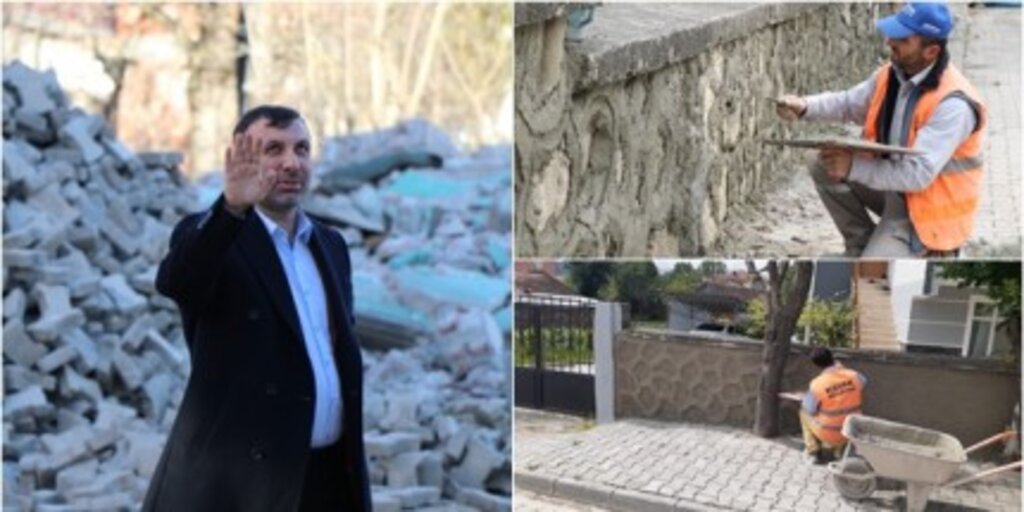 Kavak’ta Taş Duvarlara Estetik Görünüm Kazandırılıyor