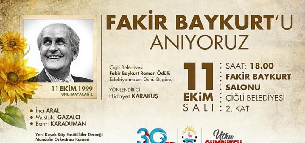 Fakir Baykurt vefatının 23. Yılında Çiğli’de Anılacak