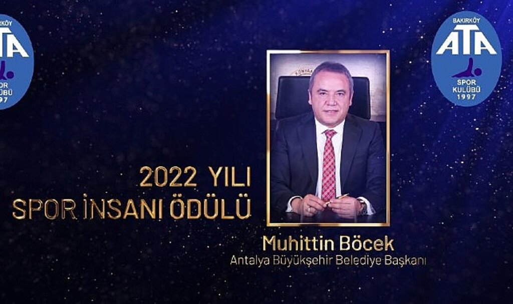 Antalya Büyükşehir Belediye Başkanı Muhittin Böcek 2022 Yılı Spor İnsanı Ödülü'ne layık görüldü