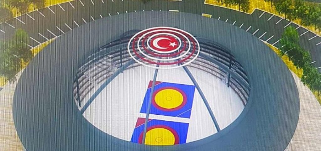 İshakçılar güreş alanına çatı kuruluyor