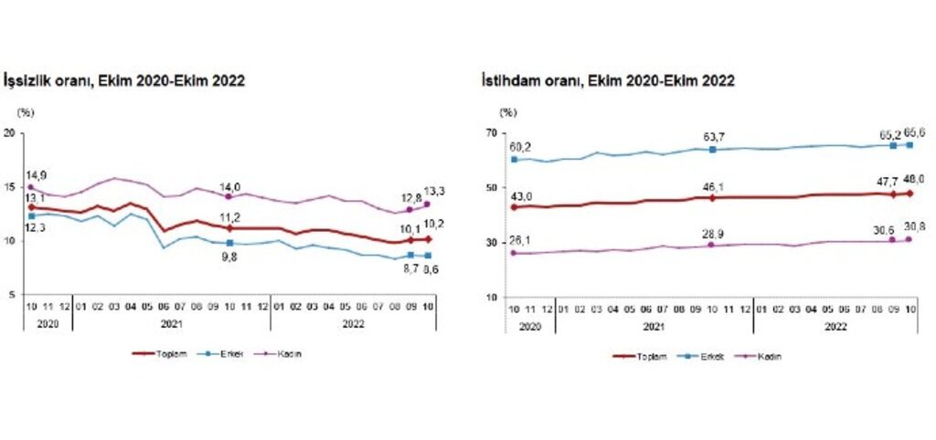 Mevsim etkisinden arındırılmış işsizlik oranı yüzde 10,2 seviyesinde gerçekleşti
