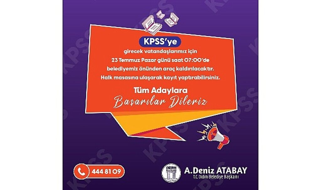 Didim Belediyesi'nden KPSS'ye girecekler için ücretsiz otobüs