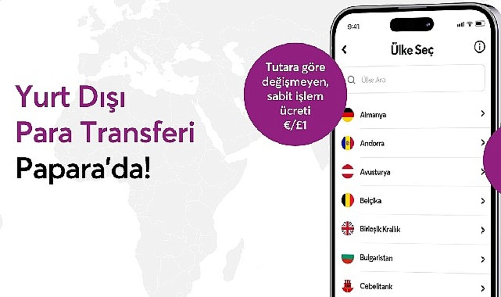 Papara'dan sadece 1 Euro'ya yurt dışı para transferi