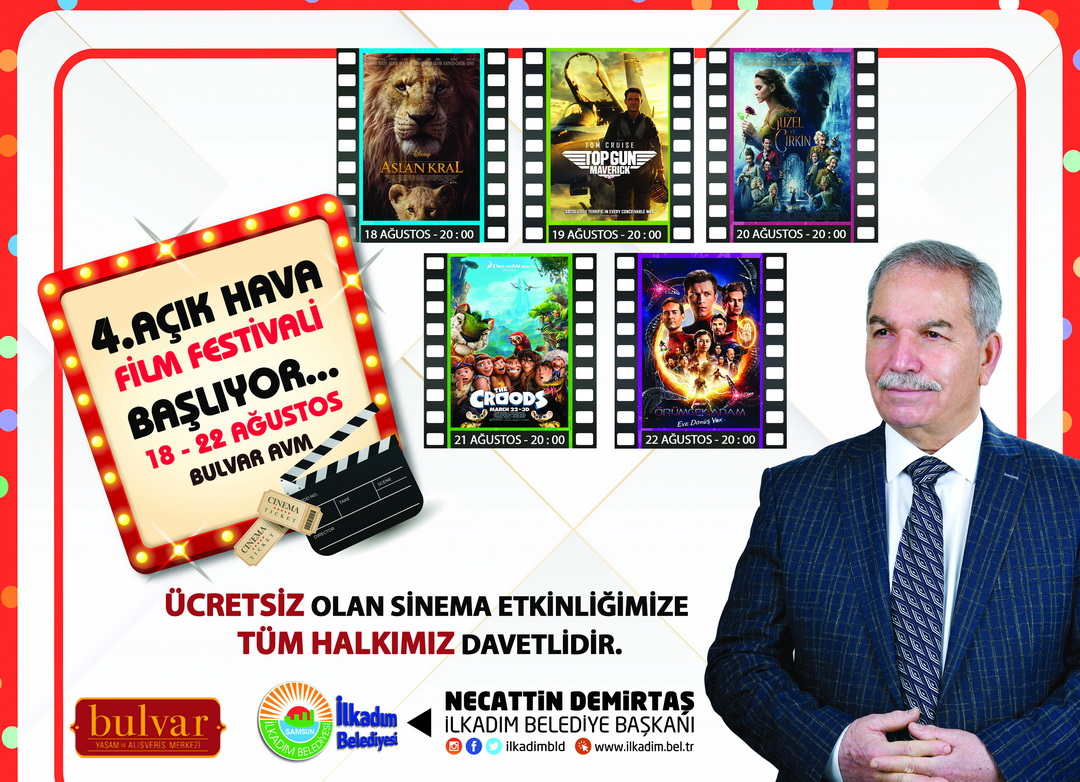 NOSTALJİK AÇIK HAVA SİNEMA GÜNLERİ 18 AĞUSTOS'TA İLKADIM'DA BAŞLIYOR