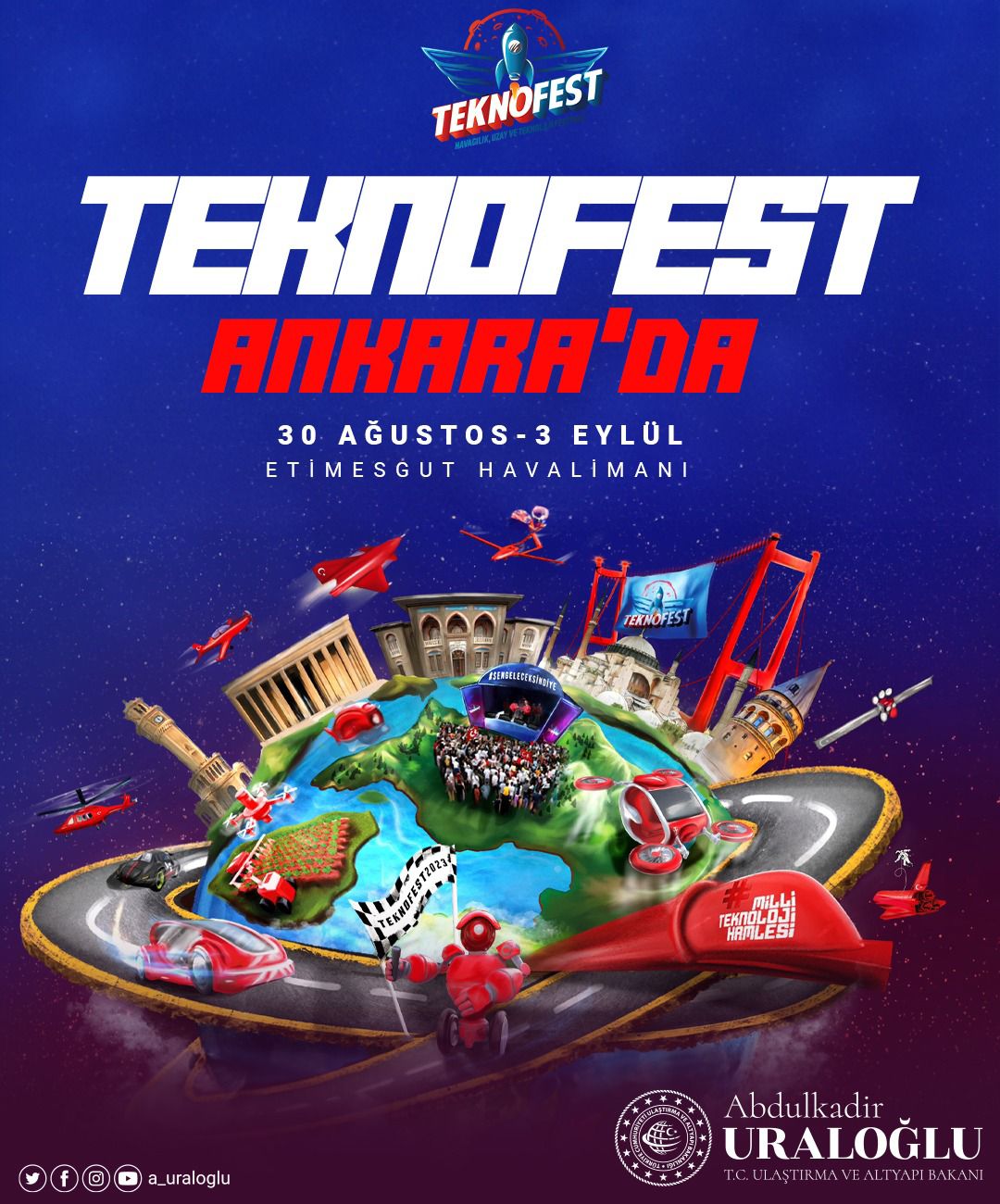 ULAŞTIRMA BAKANLIĞI'NIN TEKNOLOJİK ÜRÜNLERİ TEKNOFEST'TE..