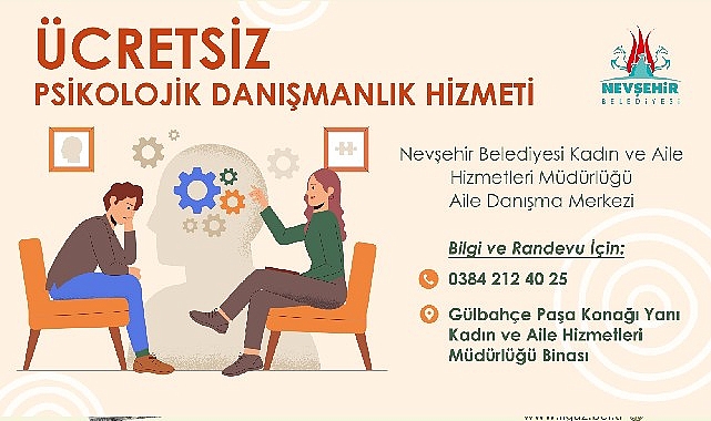 Nevşehir Belediyesi Aile Danışma Merkezi'nde ücretsiz Psikolojik Danışmanlık Hizmeti