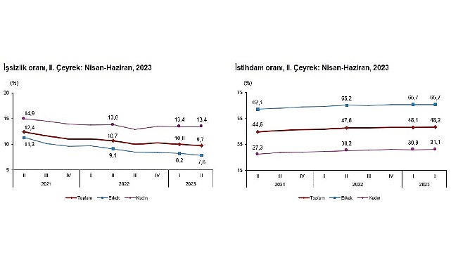 TÜİK: İşgücü İstatistikleri, II. Çeyrek: Nisan - Haziran, 2023
