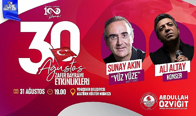 Yenişehir Belediyesi, Sunay Akın ve Ali Altay'ı Mersinlilerle buluşturuyor