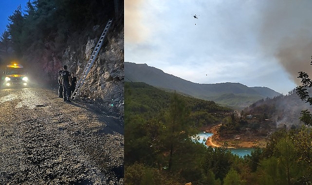 Antalya Büyükşehir ekipleri Alanya'da yangın söndürme çalışmalarına destek veriyor