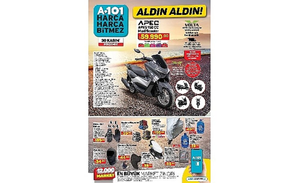 Kasım Ayının Son Gününde A101'den Kaçırılmayacak Maxi Scooter Fırsatı