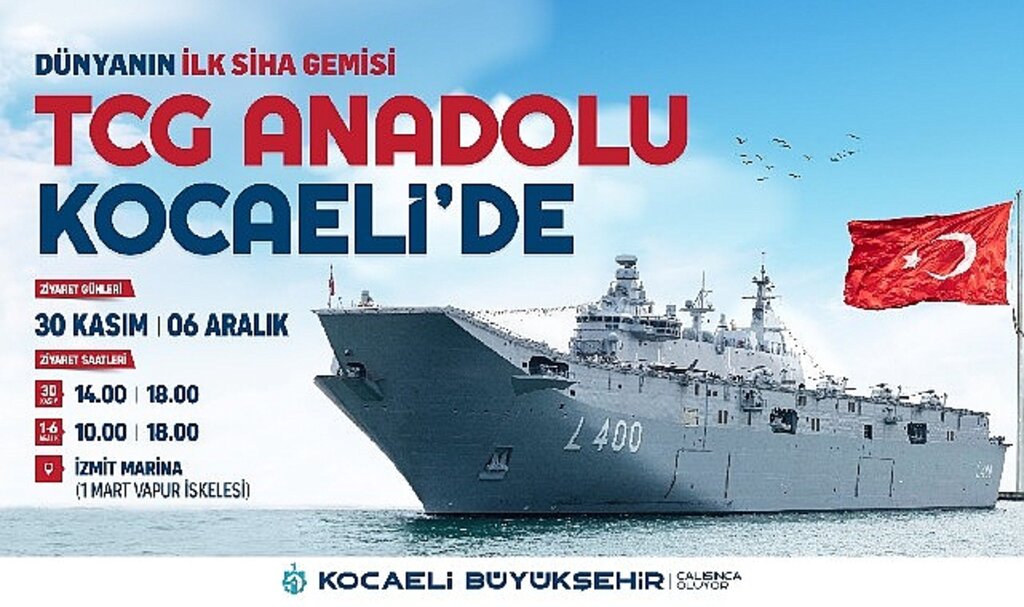 TCG Anadolu, 30 Kasım'da Kocaeli'ye geliyor