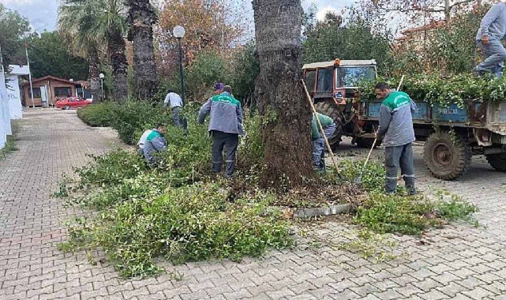 Kemer Belediyesi'nden yeşil alanlarda çalışmalar