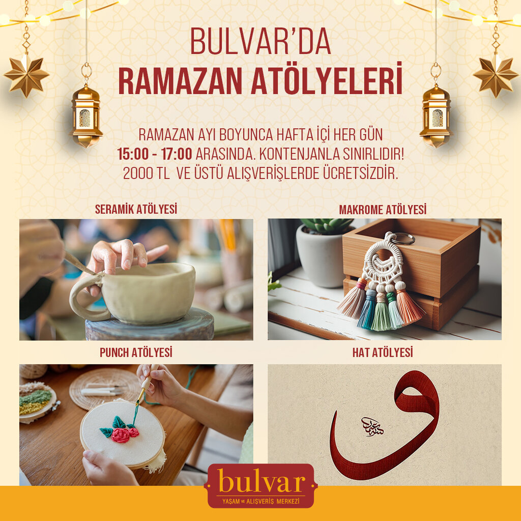 RAMAZAN AYINA ÖZEL ATÖLYELER ŞEHRİN MERKEZİNDE..!
