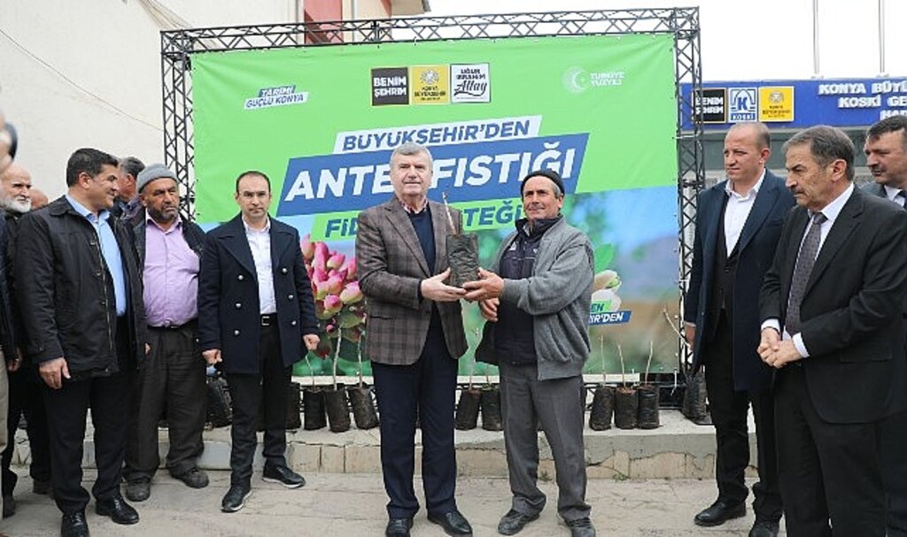 Konya Büyükşehir'den Yerköprü Havzasındaki Üreticiye Antep Fıstığı Desteği