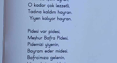 ŞAİR, GÜFTEKÂR GÜNEŞDOĞDU'DAN DÜNYA 1. Sİ BAFRA PİDESİNE TÜRKÜ