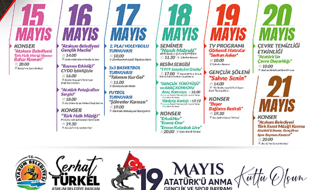 Atakum Belediyesinden dolu dolu 19 Mayıs programı