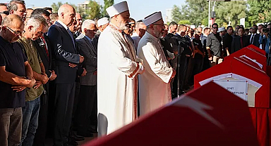 Orman yangınında şehit olan kahramanlara veda