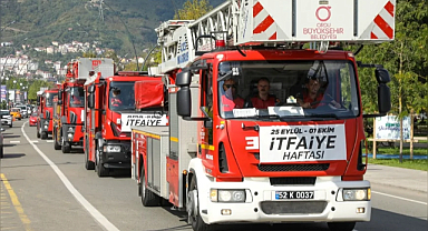 Ordu’da İtfaiye Haftası kortej yürüyüşü, eğitim çalışmaları ve kurtarma başarılarıyla kutlandı