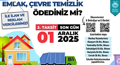 Emlak, Çevre Temizlik ve İlan Reklam Vergilerinde Son Gün 1 Aralık
