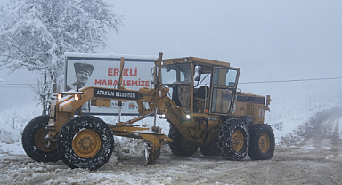 Atakum Belediyesinin yoğun kar mesaisi