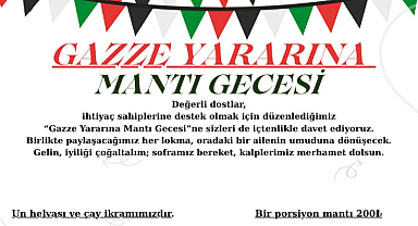 Samsun Siyah Sosyal Yardımlaşma Derneği’nden Gazze Yararına Mantı Gecesi Daveti