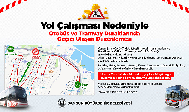 BARUTHANE-KALKANCI DURAĞI GEÇİCİ OLARAK HİZMET DIŞI KALACAK